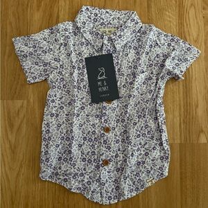 Me & Henry Lilac Floral Button Up Shirt - Size 12/18 Months - NWT